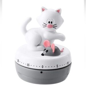 Cat Timer with Pink and Gray Accents NWT
